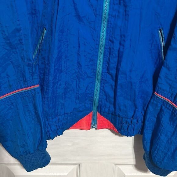 🔥🔥 “TRUE VINTAGE” ADIDAS Nylon Jacket Windbreaker - Blue/Neon Pink - AMAZING ! - Picture 4 of 8